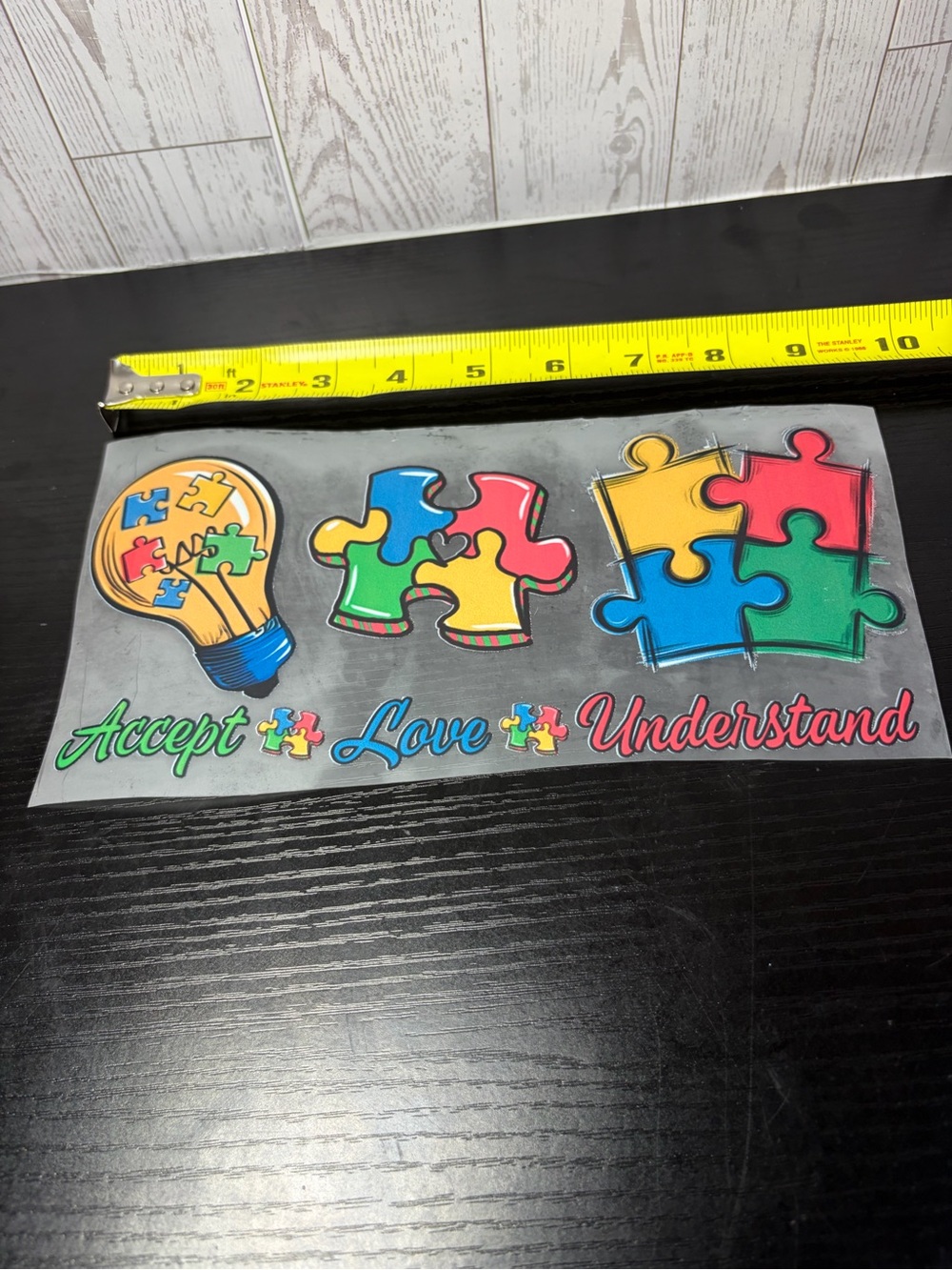 Autism Puzzle Piece DTF TRANSFER SHEET - Accept Love Understand